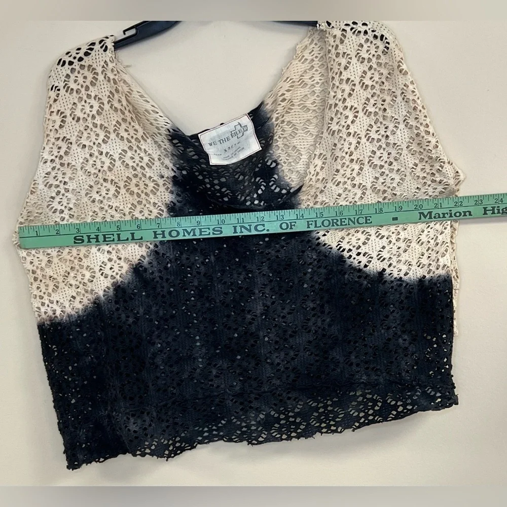 We The Free Women's Short XS Lace Laser Cut Open Knit Oversized Top
